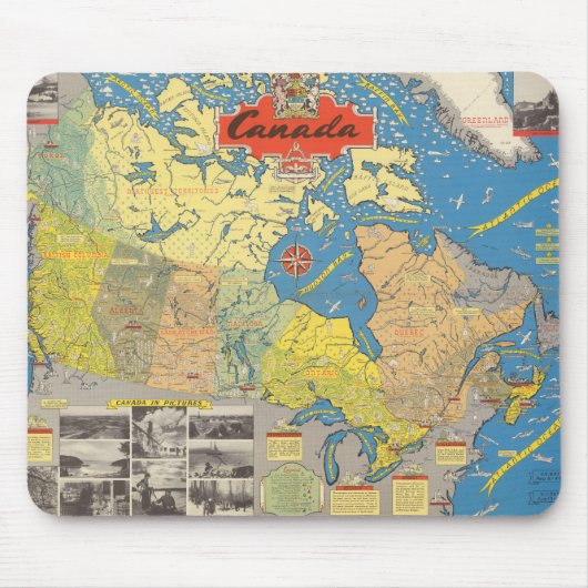 Pictorial Map of Canada - Landmarks Muismat (Voorkant)