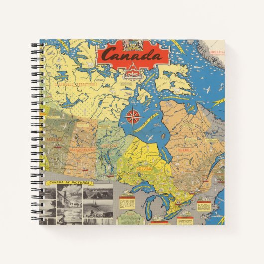 Pictorial Map of Canada - Landmarks Notitieboek (Voorkant)