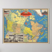 Pictorial Map of Canada - Landmarks Poster (Voorkant)