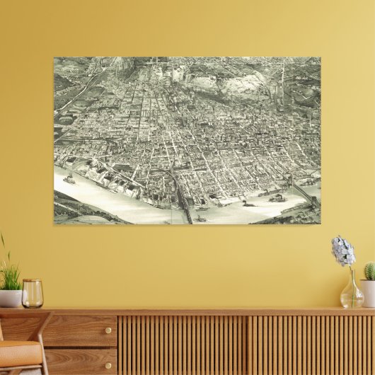  Pictorial Map of Cburn (1900) Canvas Afdruk (Insitu (Woonkamer))