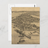  Pictorial Map of Cedar Key FL (1884) Briefkaart (Voorkant / Achterkant)