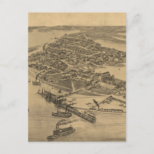 Pictorial Map of Cedar Key FL (1884) Briefkaart