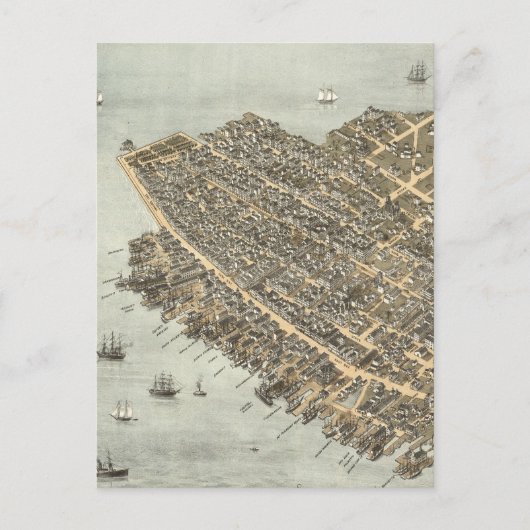  Pictorial Map of Charleston (1872) Briefkaart (Voorkant)
