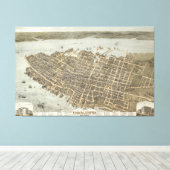  Pictorial Map of Charleston (1872) Canvas Afdruk (Insitu (Houten vloer))