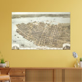  Pictorial Map of Charleston (1872) Canvas Afdruk (Insitu (Woonkamer))