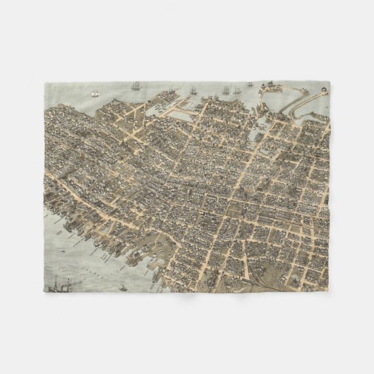  Pictorial Map of Charleston (1872) Fleece Deken (Voorkant (Horizontaal))