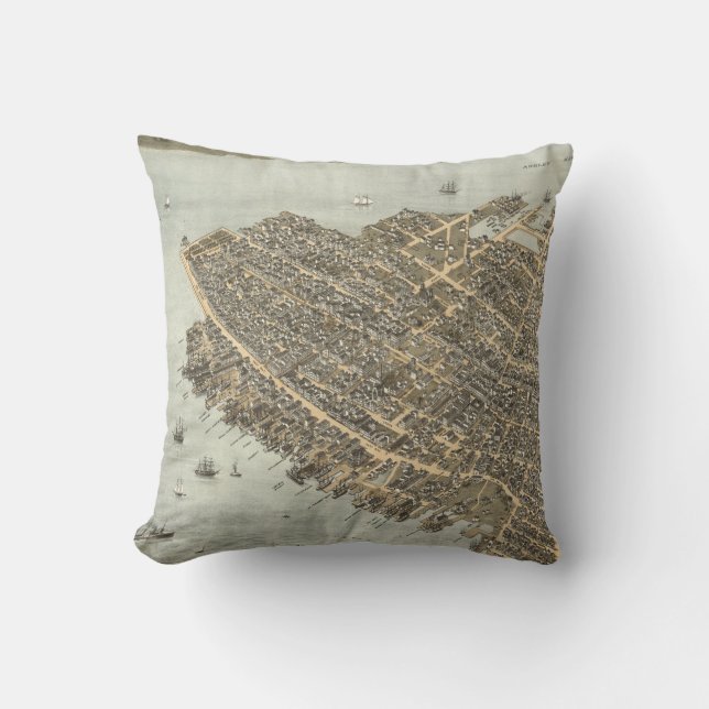  Pictorial Map of Charleston (1872) Kussen (Voorkant)