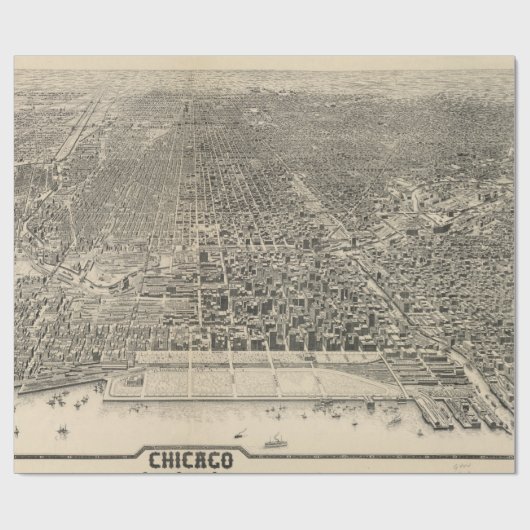  Pictorial Map of Chicago (1916) Cadeaupapier (Vlak)