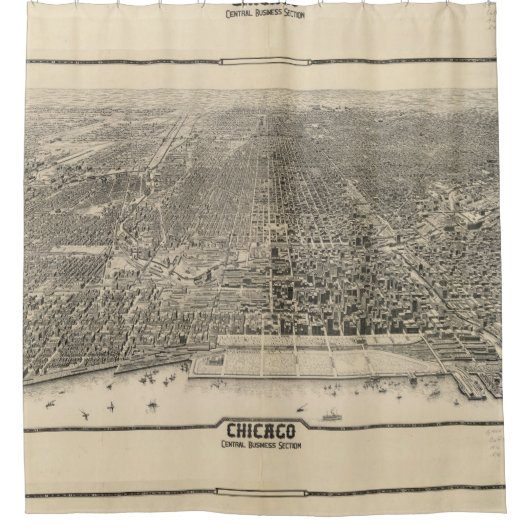  Pictorial Map of Chicago (1916) Douchegordijn (Voorkant)