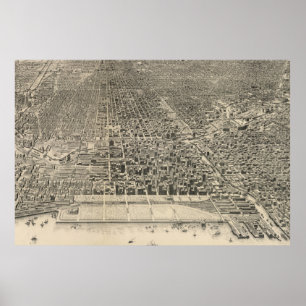  Pictorial Map of Chicago (1916) Poster