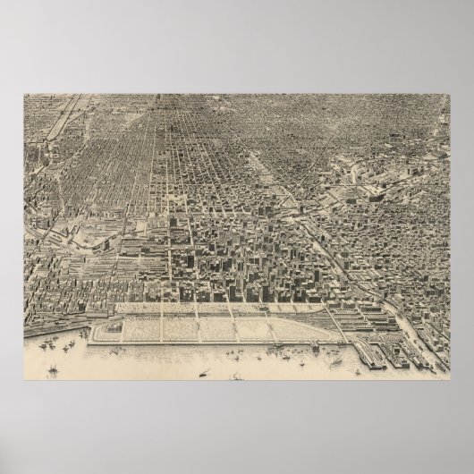  Pictorial Map of Chicago (1916) Poster (Voorkant)