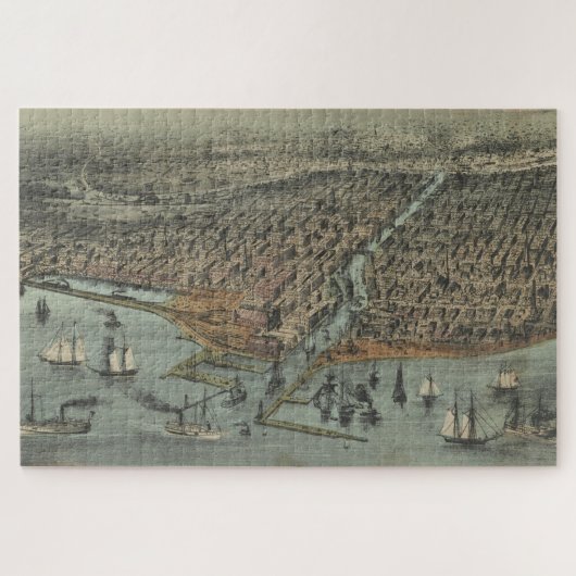 Pictorial Map of Chicago IL (1907) Legpuzzel (Horizontaal)