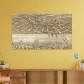  Pictorial Map of Cleveland (1877) Canvas Afdruk (Insitu (Woonkamer))