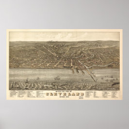  Pictorial Map of Cleveland (1877) Poster