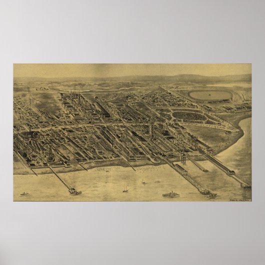  Pictorial Map of Coney Island (1906) Poster (Voorkant)