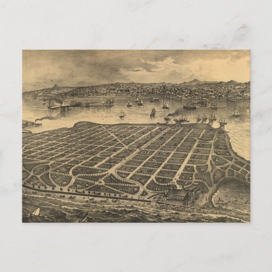 Pictorial Map of Coronado Beach (1880) Briefkaart (Voorkant)
