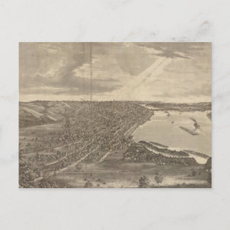 Pictorial Map of Davenport Iowa (1875) Briefkaart