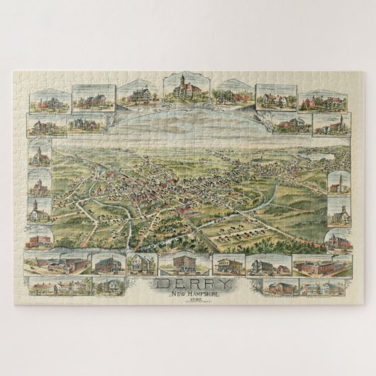 Pictorial Map of Derry NH (1898) Legpuzzel (Horizontaal)