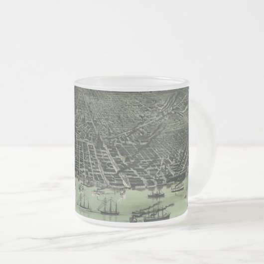  Pictorial Map of Detroit Michigan (1889) Matglas Koffiemok (Voorkant rechts)