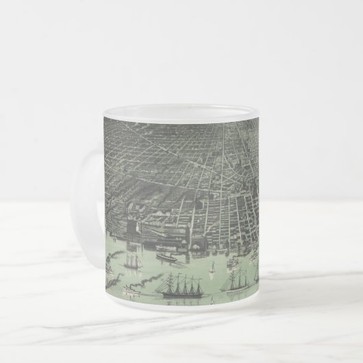  Pictorial Map of Detroit Michigan (1889) Matglas Koffiemok (Voorkant links)