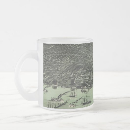  Pictorial Map of Detroit Michigan (1889) Matglas Koffiemok (Links)