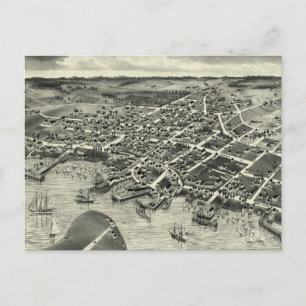 Pictorial Map of Edgartown MA (1886) Briefkaart
