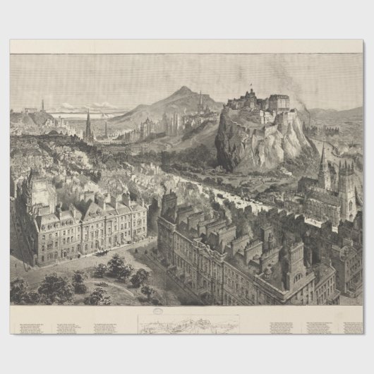  Pictorial Map of Edinburgh Scotland (1886) Cadeaupapier (Vlak)