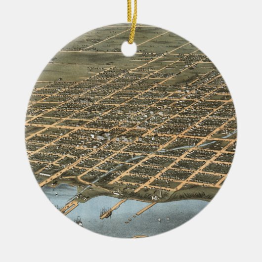  Pictorial Map of Erie Pennsylvania (1870) Keramisch Ornament (Voorkant)