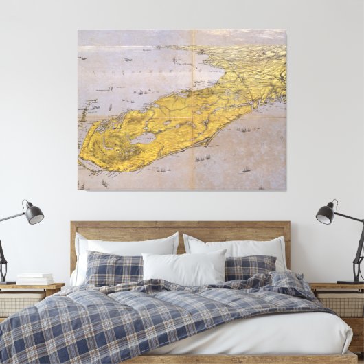  Pictorial Map of Florida (1861) Canvas Afdruk (Insitu (Slaapkamer))