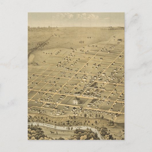  Pictorial Map of Fort Worth Texas (1876) Briefkaart (Voorkant)