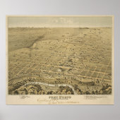  Pictorial Map of Fort Worth Texas (1876) Poster (Voorkant)