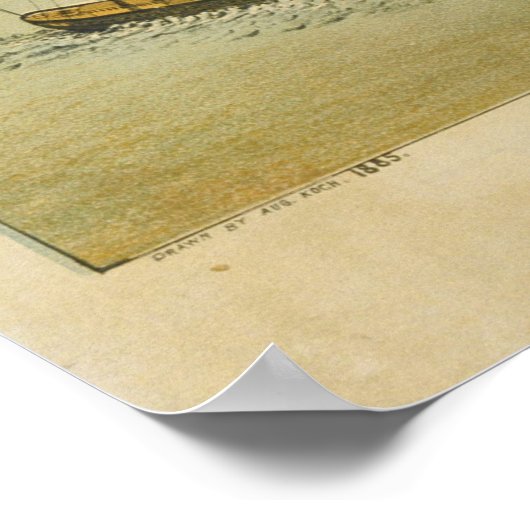  Pictorial Map of Galveston TX (1885) Poster (Hoek)