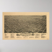  Pictorial Map of Greensboro NC (1891) Poster (Voorkant)