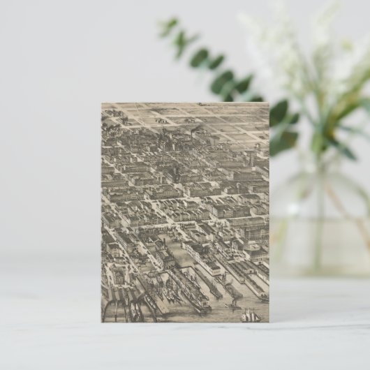  Pictorial Map of Hoboken NJ (1881) Briefkaart (Staand voorkant)