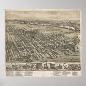  Pictorial Map of Hoboken NJ (1881) Poster (Voorkant)