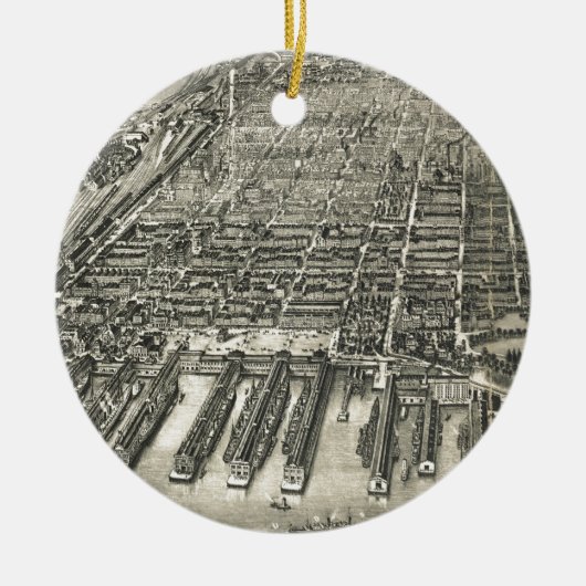  Pictorial Map of Hoboken NJ (1904) Keramisch Ornament (Voorkant)