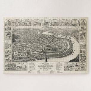  Pictorial Map of Holyoke MA (1881) Legpuzzel