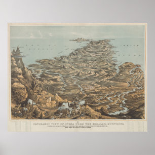  Pictorial Map of India uit Himalaya (185 Poster