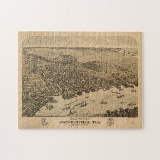 Pictorial Map of Jacksonville FL (1874) Legpuzzel (Horizontaal)