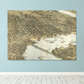 Pictorial Map of Jacksonville FL (1893) Canvas Afdruk (Insitu (Houten vloer))