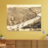  Pictorial Map of Kansas City (1869) Canvas Afdruk (Insitu (Woonkamer))