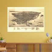 Pictorial Map of Key West FL (1884) Canvas Afdruk (Insitu (Woonkamer))