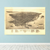 Pictorial Map of Key West FL (1884) Canvas Afdruk (Insitu (Houten vloer))