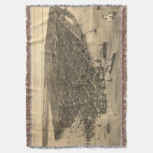  Pictorial Map of Key West FL (1884) Deken (Voorkant Verticaal)