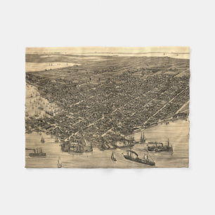 Pictorial Map of Key West FL (1884) Fleece Deken