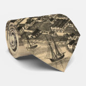 Pictorial Map of Key West FL (1884) Stropdas (Opgerold)