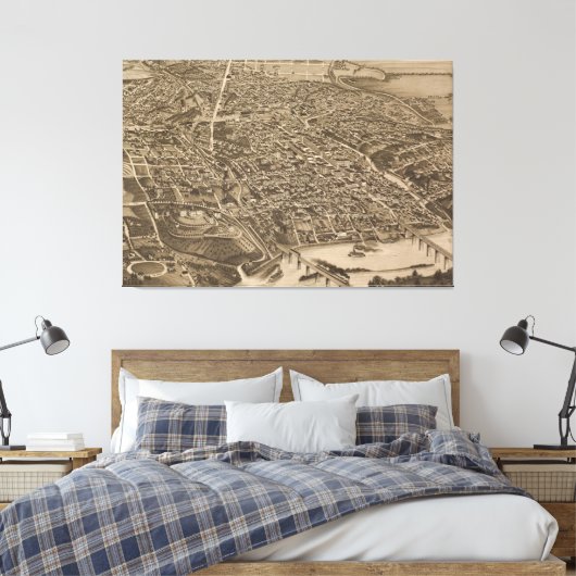  Pictorial Map of Knoxville (1886) Canvas Afdruk (Insitu (Slaapkamer))