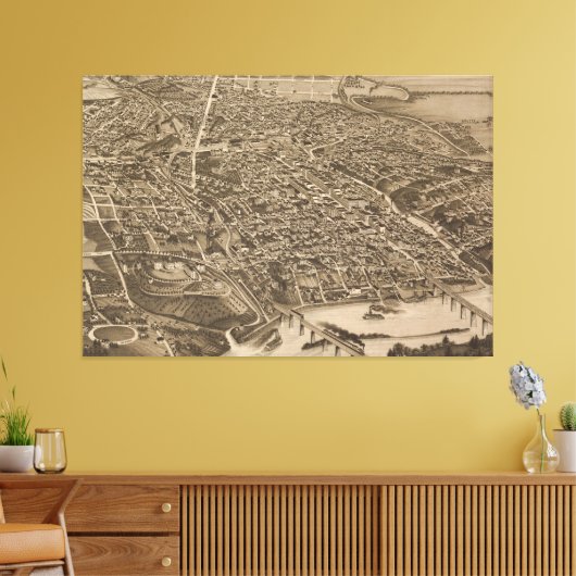  Pictorial Map of Knoxville (1886) Canvas Afdruk (Insitu (Woonkamer))