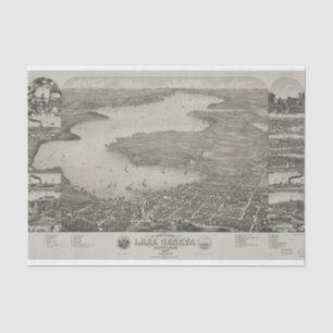  Pictorial Map of Lake Genève WI (1882) Tissuepapier