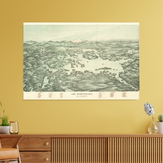  Pictorial Map of Lake Winnipesaukee (1903) Canvas Afdruk (Insitu (Woonkamer))